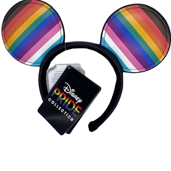 Disney 2023 PRIDE Flag Padded Faux Leather Ears UNISEX - Picture 2 of 4
